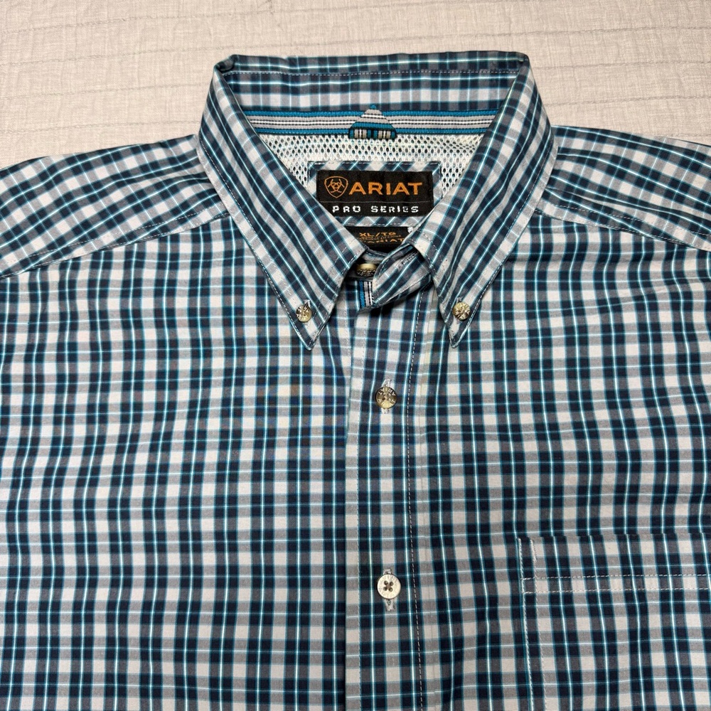 Ariat Men's Pro Series Plaid Long Sleeve Button Down Western Shirt Size XL